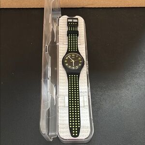 Swatch Watch New Gent Black and Yellow Polka Dot Watch